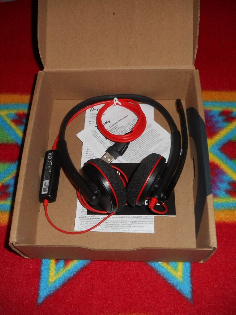 HP Plantronics Poly Blackwire 3220 Stereo USB-C Headset w/USB-C/A Adapter